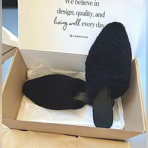 Jenni Kayne Shearling Mule Black, size 38
